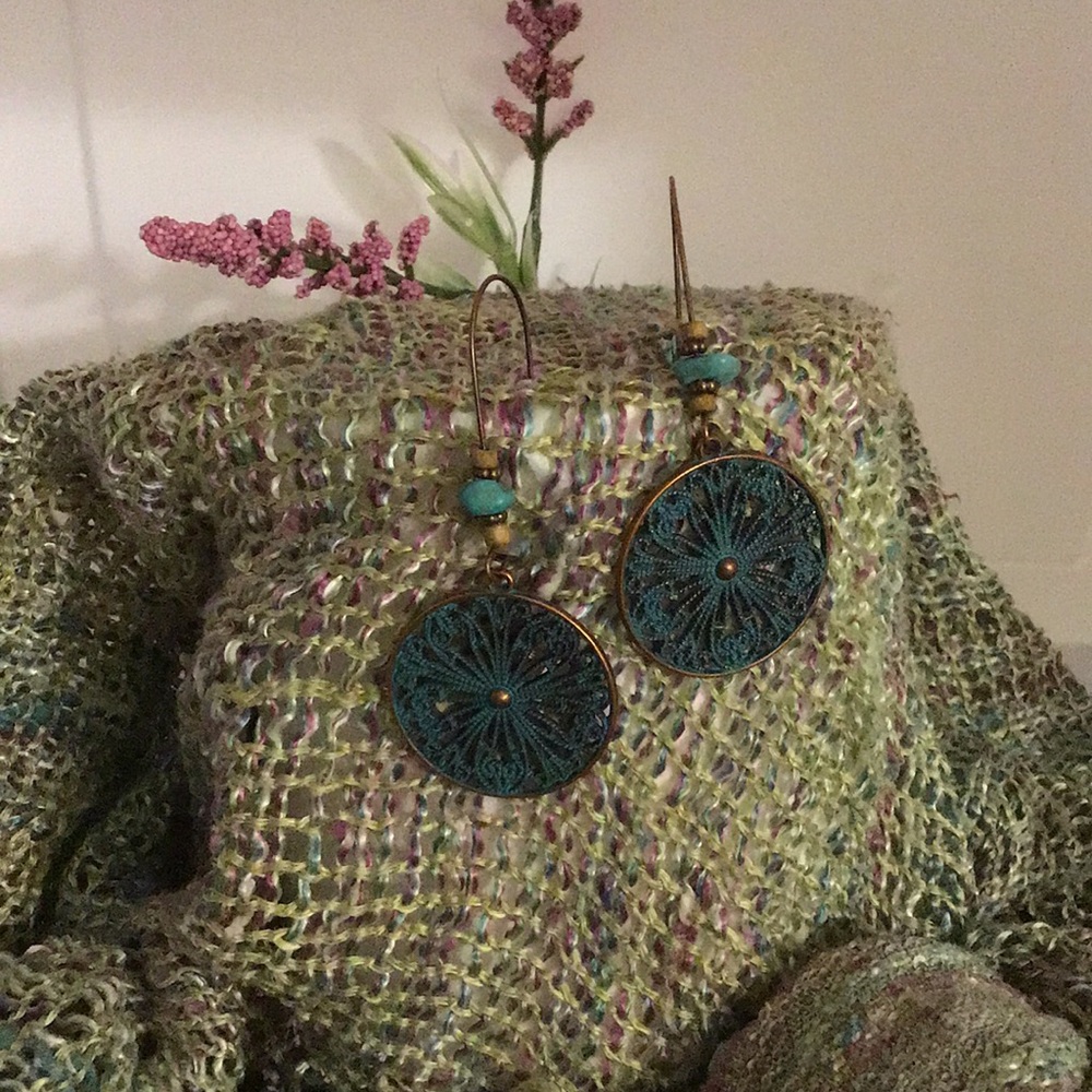 #224 Verdigris Earrings